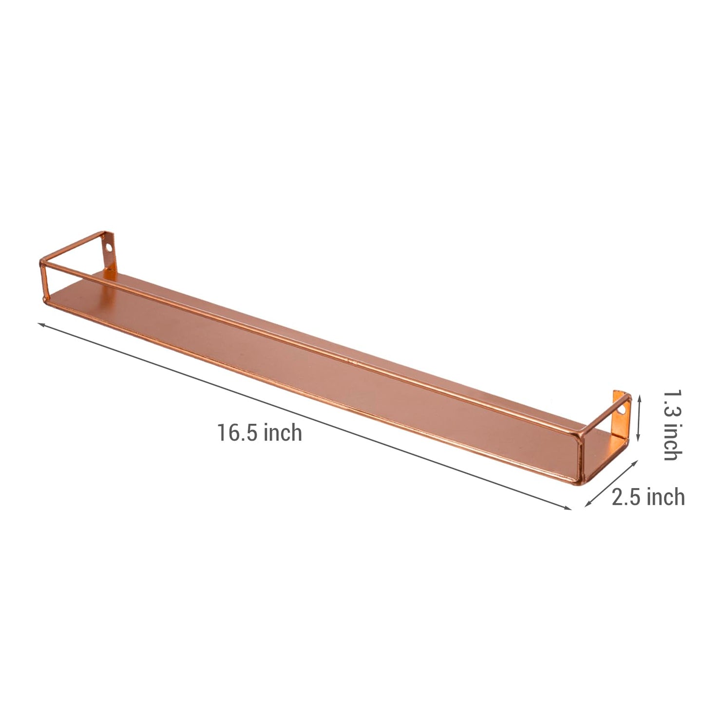 MyGift Modern Copper Metal Wall Mounted Display Racks, Set of 3
