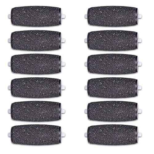 12 Extra Coarse Replacement Roller Refill Heads Compatible with Amope Pedi Refills Electronic Foot File