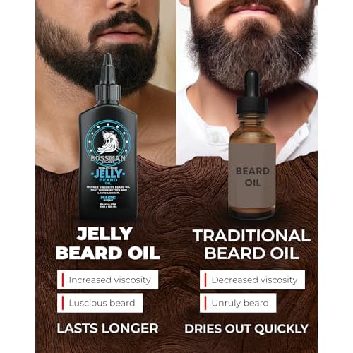 Bossman Jelly Beard Oil for Men (4 oz, Magic Scent) ? Softens, Moisturizes & Conditions with Natural Ingredients