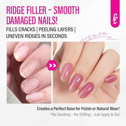 Nail Repair for Women: 8 in 1 Dusty Rose Nail Hardener Strengthener Extra Strong and Growth - Protein Nail Polish Hardener Ridge Filler Concealer for Weak and Damaged Nails 15ml