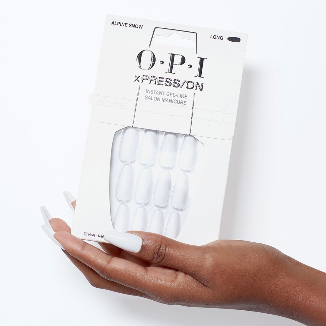 OPI xPRESS/ON Ask For A Raise | Holographic Green Long Coffin Press On Nails | With Nail Glue | Long Lasting, Reusable, Non-damaging