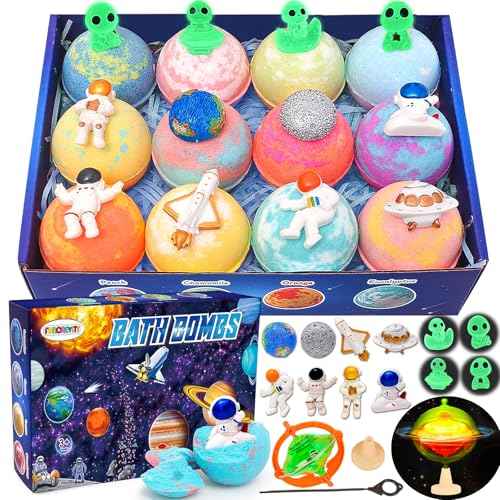 Bath Bombs for Kids with Surprise InsideToys 12 Pack Bath Bombs Organic Bubble Bath Fizzies Birthday Christmas Gifts for Boys Girls