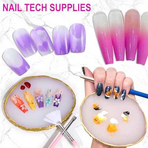 Nail Art Palette &100pcs Nail Sponges for Ombre-Resin Nail Polish Mixing Palette Pallet for Nail Art Tools Accessories;Soft Ombre Nail Sponge Nail Brush stuff for Nail Tech Must Haves Supplies