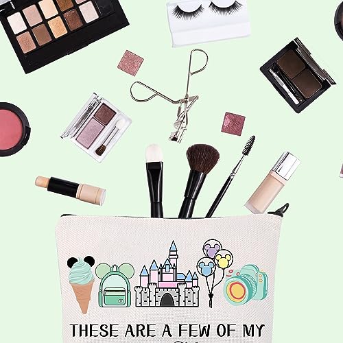 Vacation Trip Gift Fairytale Fans Cosmetic Bag Mouse Family Trip Snacks Makeup Bag Magic Kingd*m Gift Mouse Ice Cream Zipper Pouch (F-things Mouse)