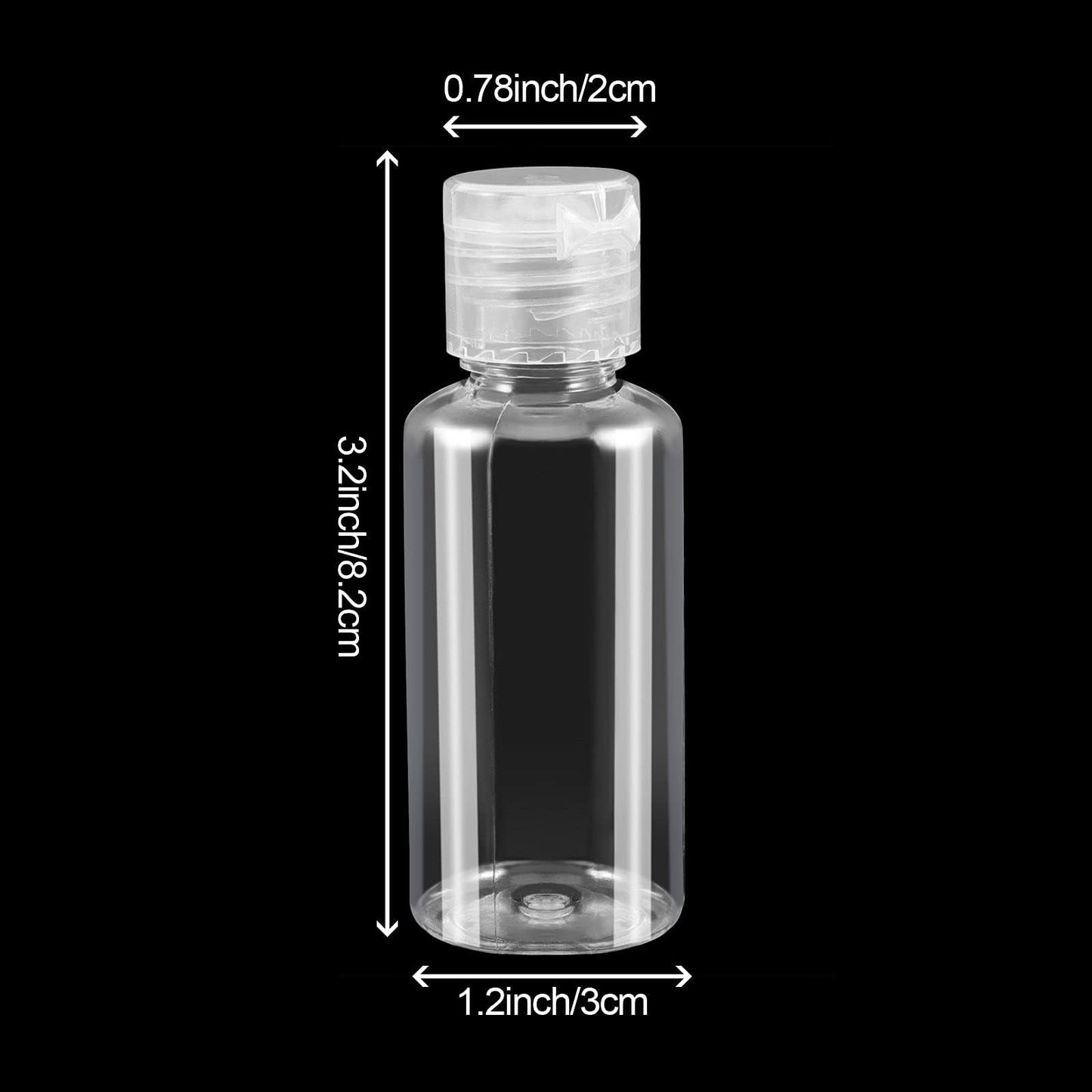 ZEONHAK 110Pcs 1oz (30ml) Plastic Travel Empty Bottles, Clear Flip Cap Squeeze Sample Bottle, Refillable Plastic Containers for Toiletries, Lotion, Shampoo, Cosmetics