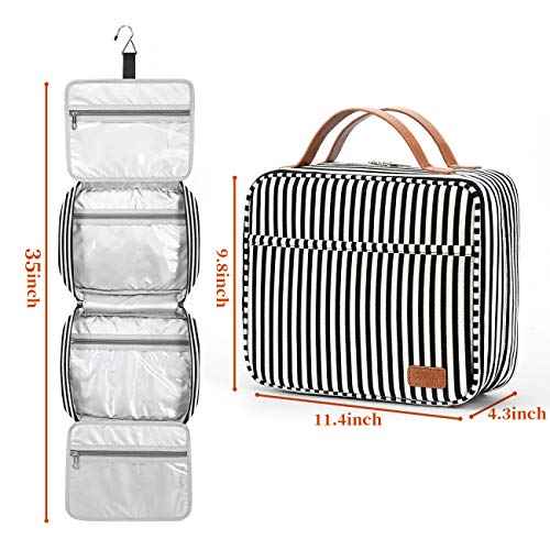 Bosidu Hanging Travel Toiletry Bag,Large Capacity Cosmetic Travel Toiletry Organizer for Women with 4 Compartments & 1 Sturdy Hook,Perfect for Travel/Daily Use/Christmas