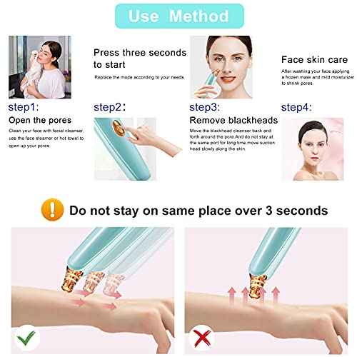 Blackhead Remover Pore Vacuum Cleaner - Upgraded Facial Pore Cleaner - Electric USB Pore Vacuum with 5 Probes - Upgraded Blackhead Suction Tool - Blackhead Remover Kit