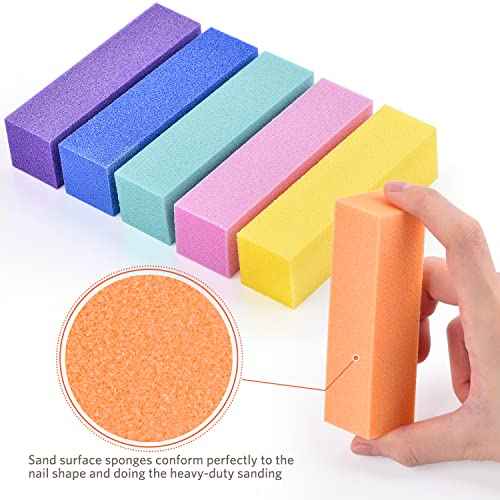 TsMADDTs Nail Files and Buffers, Professional Manicure Tools Kit Rectangular Art Care Buffer Block Tools 100 180 Grit 12PCS(Black)