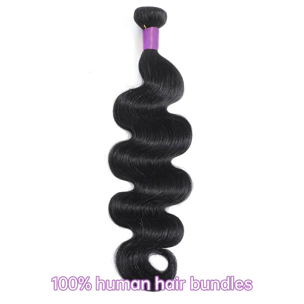 100% Unprocessed Brazilian Virgin Human Hair 12A Body Wave Bundles Human Hair 1 Bundle Human Hair Extensions 20 Inch Natural Black