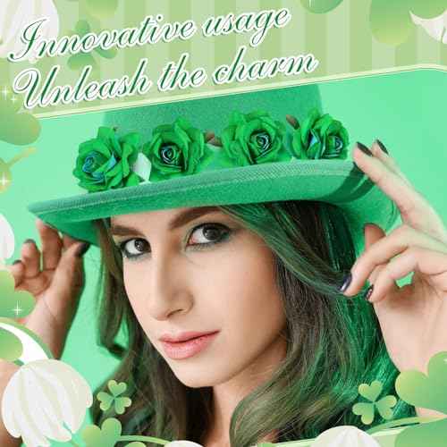 Batiyeer 24 Pcs Flower Hair Clips Rose Brooch Floral Hairpins 2.8" Flowers Hair Clips Headpieces Accessories for Flamenco Dancer Women Bridal Bridesmaid Wedding Halloween Christmas Party(Green)