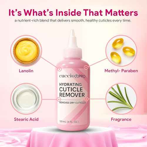 Cuccio Pro Hydrating Cuticle Remover 4 fl oz ? Professional Fast-Acting Cuticle Softener & Remover for Dry, Rough Cuticles, Moisturizing Lanolin-Infused Formula for Healthy Nails
