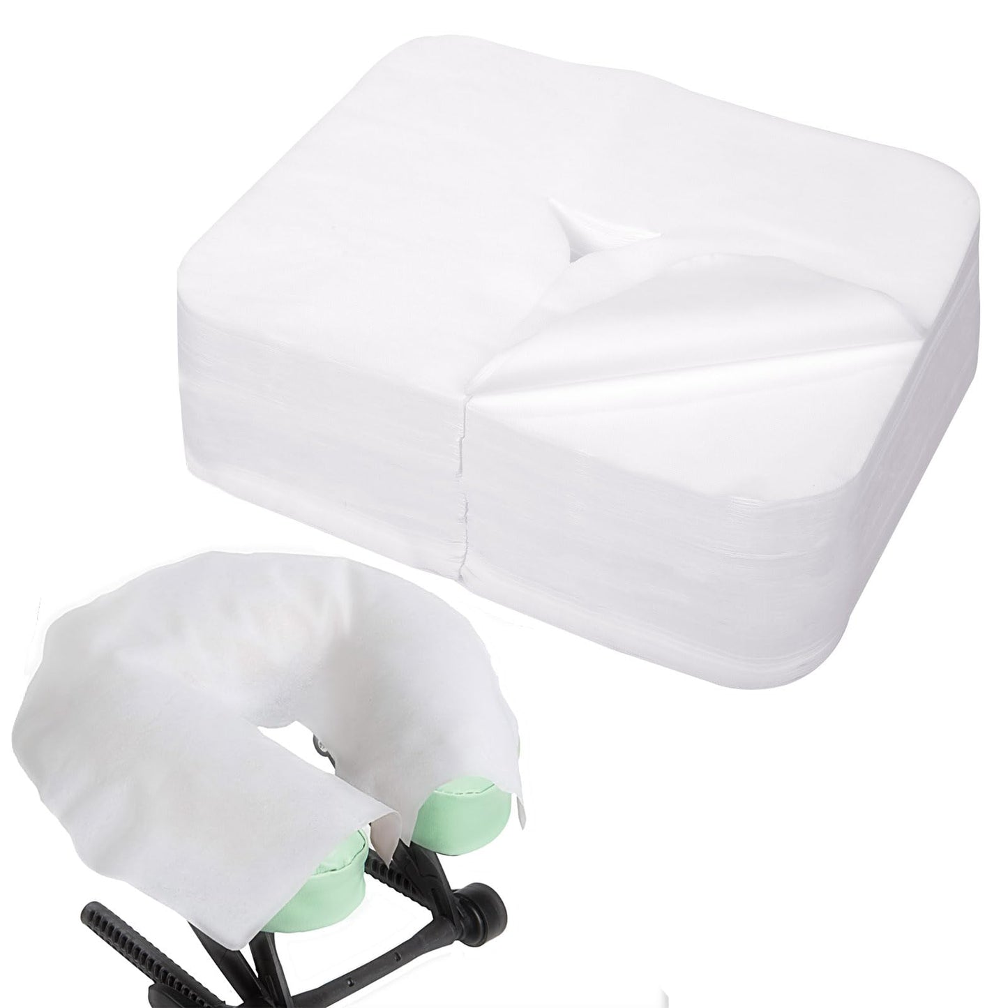 INNOVIO Disposable Face Cradle Covers 300 Count, Medical-Grade, Luxurious, Soft Nonwoven Face Cradle Covers for Massage Table & Chair, 16''*12'' Disposable Headrest Covers