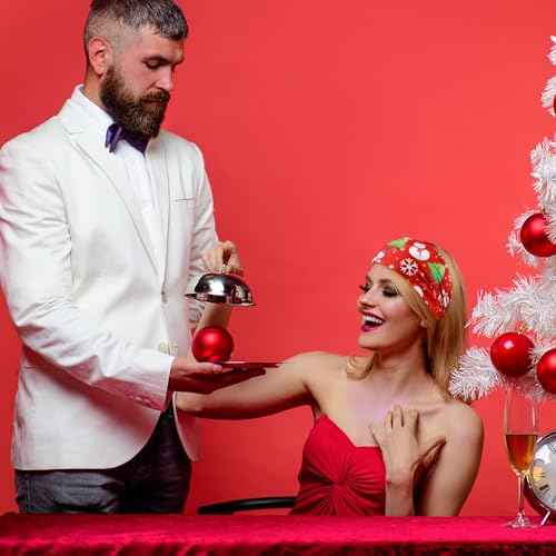 MTLEE 12 Pcs Christmas Stretchy Headbands for Women Christmas Hair Accessories Non Slip Head Wrap for Women(Classic Pattern)