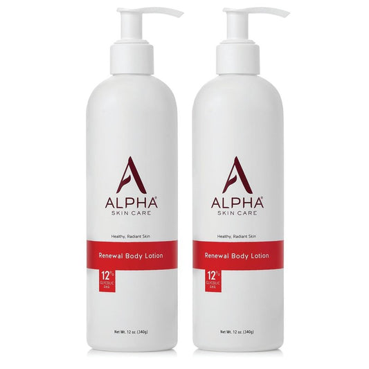 Alpha Skin Care Revitalizing Body Lotion, 12% Glycolic AHA, Simple & Effective Daily Moisturizer Hydroxy Acid, Hydrates & Exfoliates for Soft, Smooth Skin, Anti-Aging, 12 Oz, Pack of 2