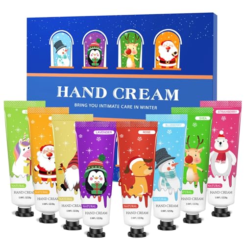 SenseYo Hand Cream Gift Set Natural Plant Fragrance Shea Hand Lotion for Dry Cracked Hands Christmas Gifts for Women Mom Girls, Unique Christmas Stocking Stuffers, 8 Different Fragrances
