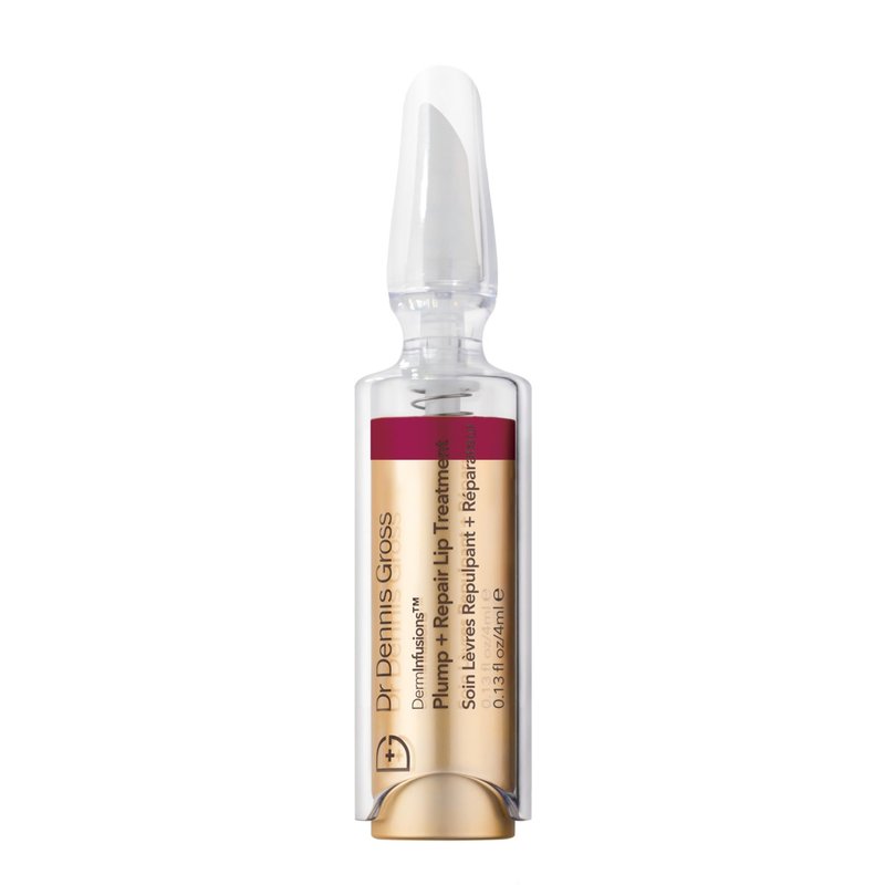 Dr Dennis Gross DermInfusions Plump + Repair Tinted Lip Treatment, Berry - Visibly Plumps & Defines Lips with Hyaluronic Acid & Peptides - Repairs Moisture Barrier - 4 mL