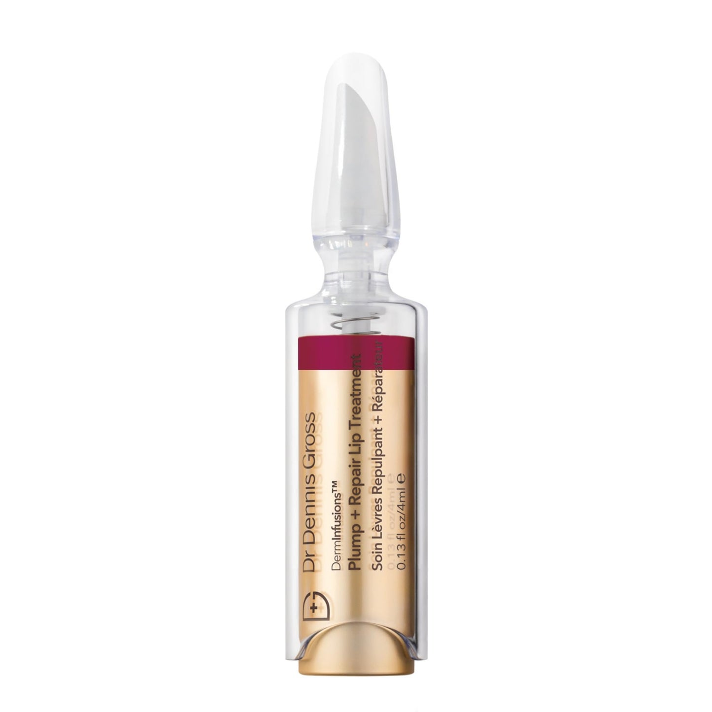 Dr Dennis Gross DermInfusions Plump + Repair Tinted Lip Treatment, Berry - Visibly Plumps & Defines Lips with Hyaluronic Acid & Peptides - Repairs Moisture Barrier - 4 mL