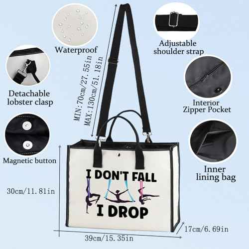BWWKTOP Aerialist Cosmetic Makeup Bag Aerial Yoga Gifts I Don't Fall I Drop Aerial Dancer Makeup Zipper Pouch Bag Aerial Silk Gifts (I Don't Fall BG)