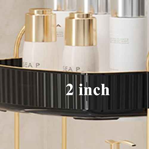 360¡Æ Rotating Makeup Organizer, Spinning Bathroom Organizer Countertop, Large Capacity Cosmetics Skincare Organizer for Bathroom Vanity Dresser Table (Black, 2 Tiers)