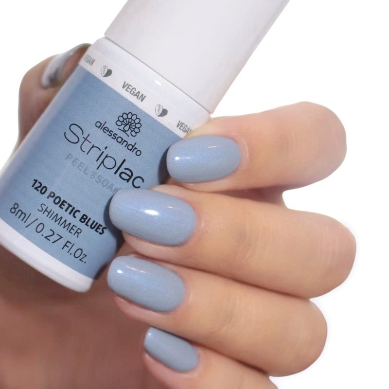 alessandro Striplac Peel or Soak Nail Polish -120 Poetic Blues for Women- 0.27 oz