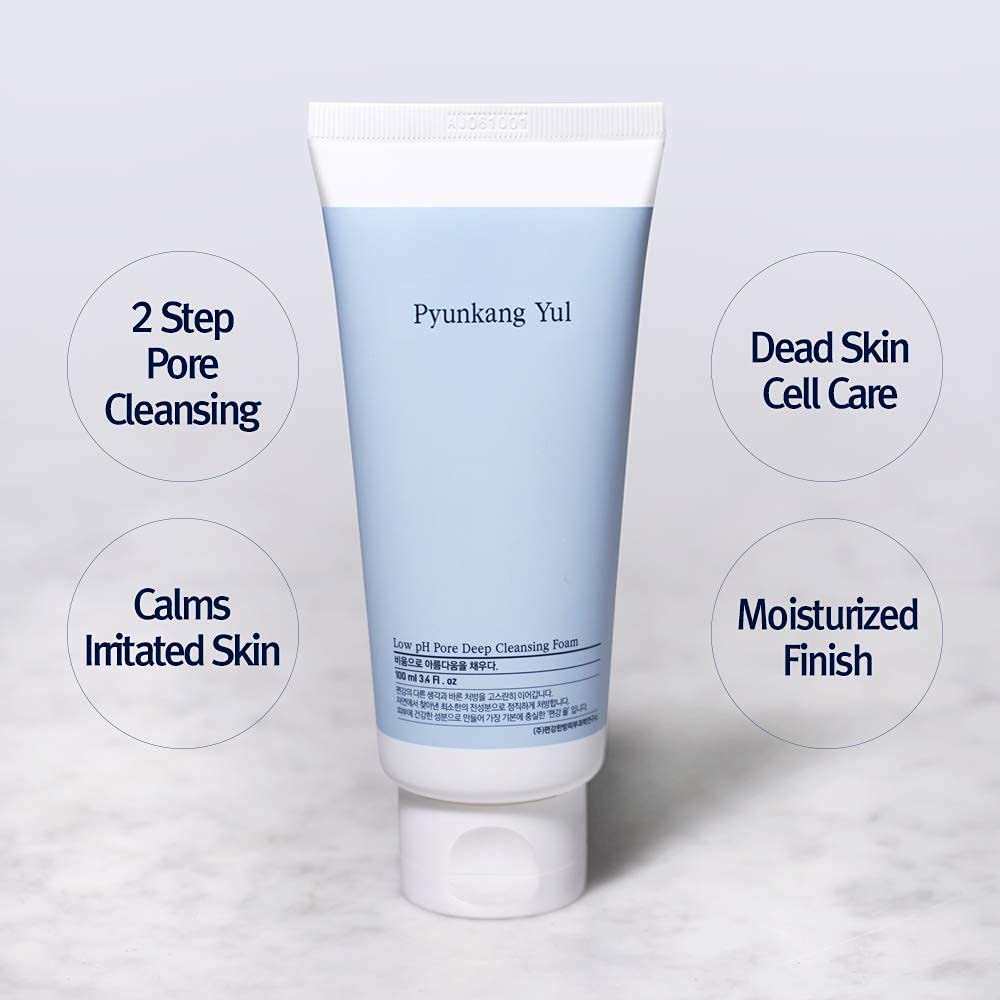 Pyunkang Yul PKY Low pH Pore Deep Cleansing Foam, Pore Cleanser with Fluffy Microbubbles, AHA, Witch Hazel, Zero Irritation, Korean Skincare (3.38 Fl. Oz, 100ml)