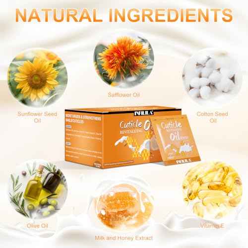 NXJ INFILILA Cuticle Oil for Nails 3.3 Fl Oz, 100Pcs Mini Cuticle Oil Bulk, Hydrating Cuticles Care Product Ttravel Size Nail Honey, Cuticles Repair and Nails Care (Milk & Honey) (100 PCS)