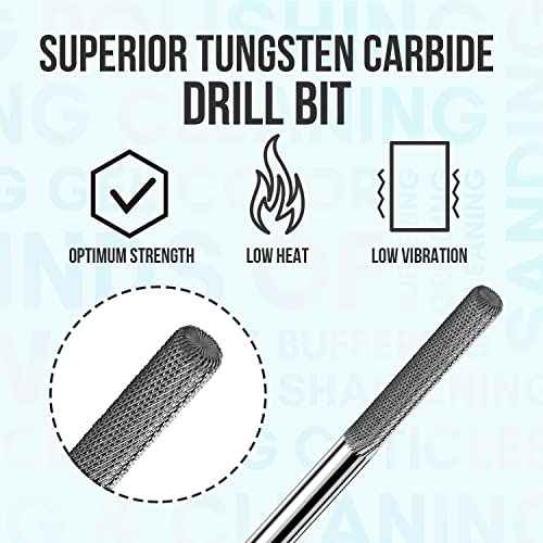 Makartt Cuticle Nail Drill Bit - Safety Tungsten Carbide Cuticle Remover Drill Bit Needle Bit Under Nail Cleaner Dead Skin Nail Prepare 3/32'' for Electric Nail File Nail Buffer Bit-3XF (Silver,Fine)