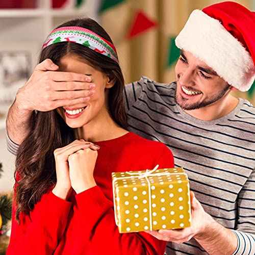 MTLEE 12 Pcs Christmas Stretchy Headbands for Women Christmas Hair Accessories Non Slip Head Wrap for Women(Classic Pattern)