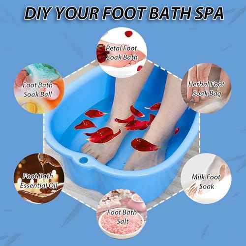 JOYMAY Foot Soaking Bath Basin, Soaking Tub, Large Basin, Feet Pedicure|Foot Massager, Ideal for Relaxation & Stress Relief - Perfect for Home & Spa Use (Blue)