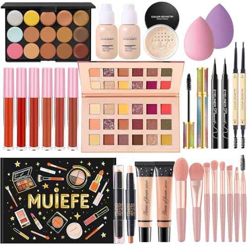 Makeup Kit for Women Full Kit, Beginner Makeup Set Gift Sets for Teen Girls, All in One Bulk Make Up Bundle Include Eyeshadow Palette Foundation Lip Gloss Concealer Eyeliner Mascara Makeup Brush Set