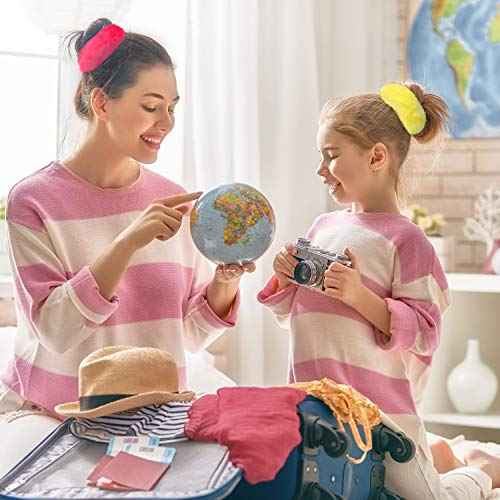 WILLBOND 30 Pieces Fuzzy Scrunchies Bulk Pompom Ball Elastic Hair Ties Fluffy Ponytail Holders Band for Women Hair Accessories, 21 Colors