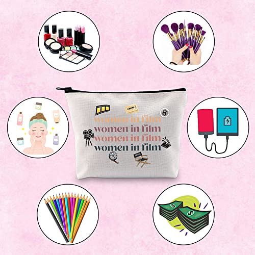 TSOTMO Female Filmmaker Gift Women in Film Cinema Film Lover Zipper Pouch Makeup Bag (women in film)