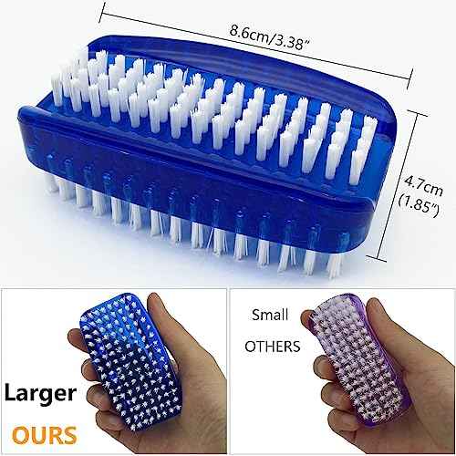 Nail Brush for Cleaning Fingernails 2 Sided Nylon Bristles Fingernail Brush for Cleaning Nail Scrubber Scrub Clean Soft Stiff Nail Scrub Brush, 2 Pack