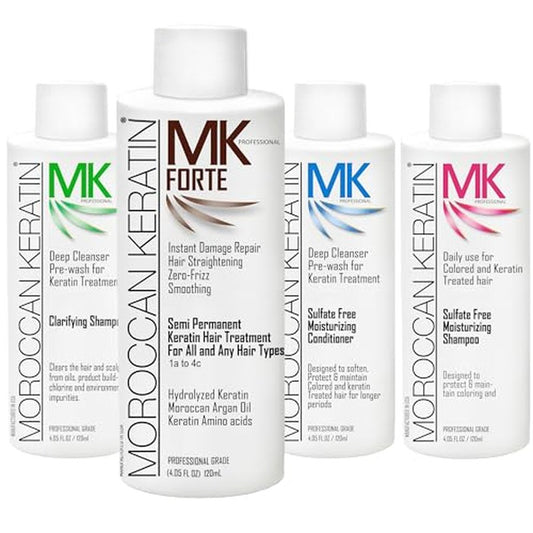 FORTE Brazilian Keratin Chocolate Keratin Hair Straightening Treatment for All Hair Types: Curly, Frizzy, Dry, Normal, Colored, Damaged, Chemically Treated