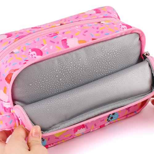 Kids Toiletry Bag for Girls, Travel Toiletry Bag for Little Young Girls Cosmetic Bag Makeup Bag Waterproof Hanging Wash Bag Toddler Toiletries, Candy Pink
