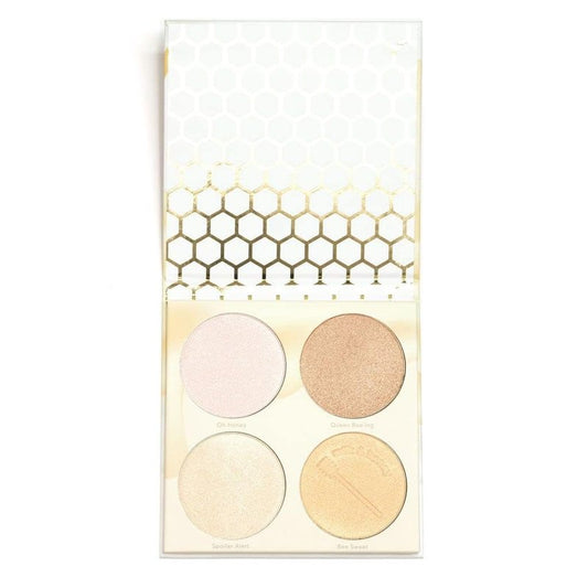 Beauty Bakerie Highlighter Palette - Blendable Contour Makeup for Natural Glow | 4 Shimmer Shades, Milk & Honey