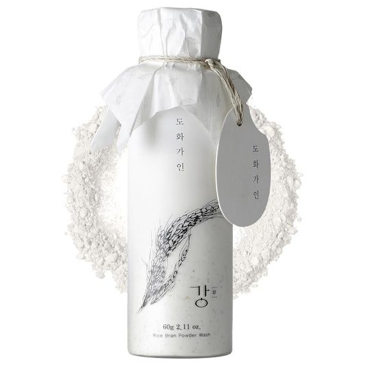 House of Dohwa Rice Bran Powder Wash | Gentle Exfoliating Face Wash for Sensitive Skin | Vegan Enzyme Face Scrubber & Exfoliator for Sebum Control – Product of Korea | 60 g (2.1 oz)