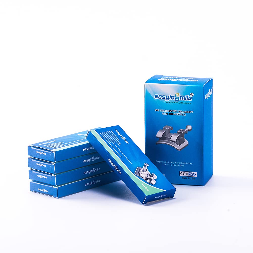 Dental Orthodontic Brackets - Mini Metal Tooth Braces with Hooks | 5 Packs Roth 022 3