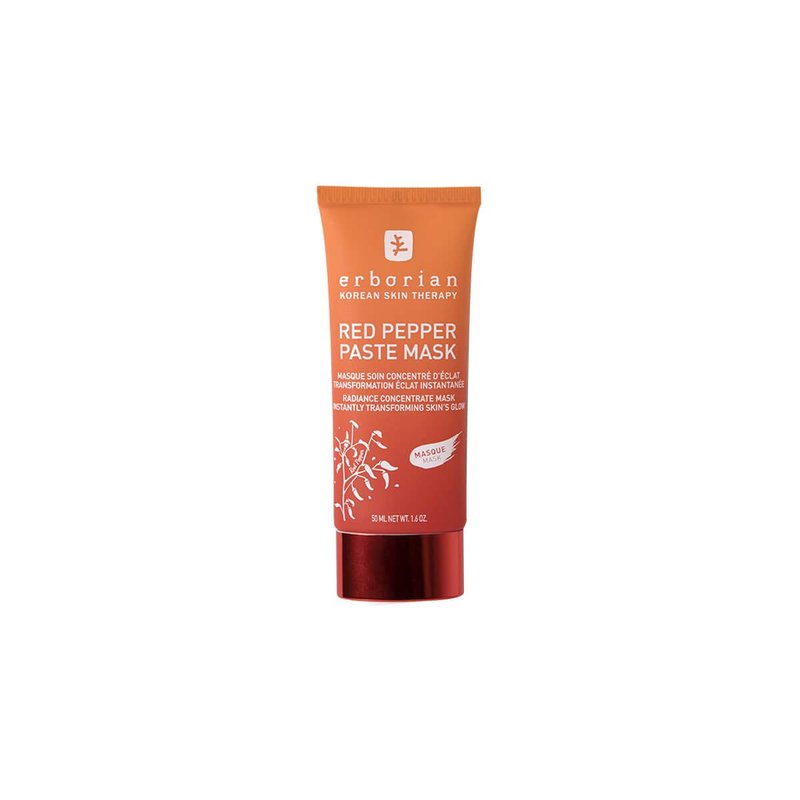 Erborian Red Pepper Paste Face Mask - Energizing & Radiance Boosting Facial Mask for Hydration & Glow with Vitamins C & E, Antioxidants & Soothing Liquorice Extract - Korean Skin Therapy - 1.7 oz