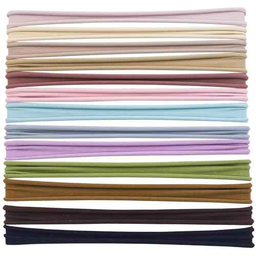 XIMA 13Pieces Nylon Seamless Large Headbans for Women,Elastic Stretch Sport Yoga Hair Style Headbands for Women Head Wraps