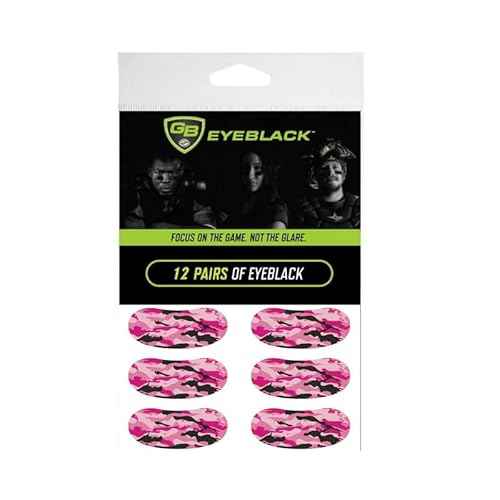 12 Pairs Peel & Stick Athletic Eyeblack Glare Blockers Colored Camo Purple Eye Black Strips (Pink Camo)