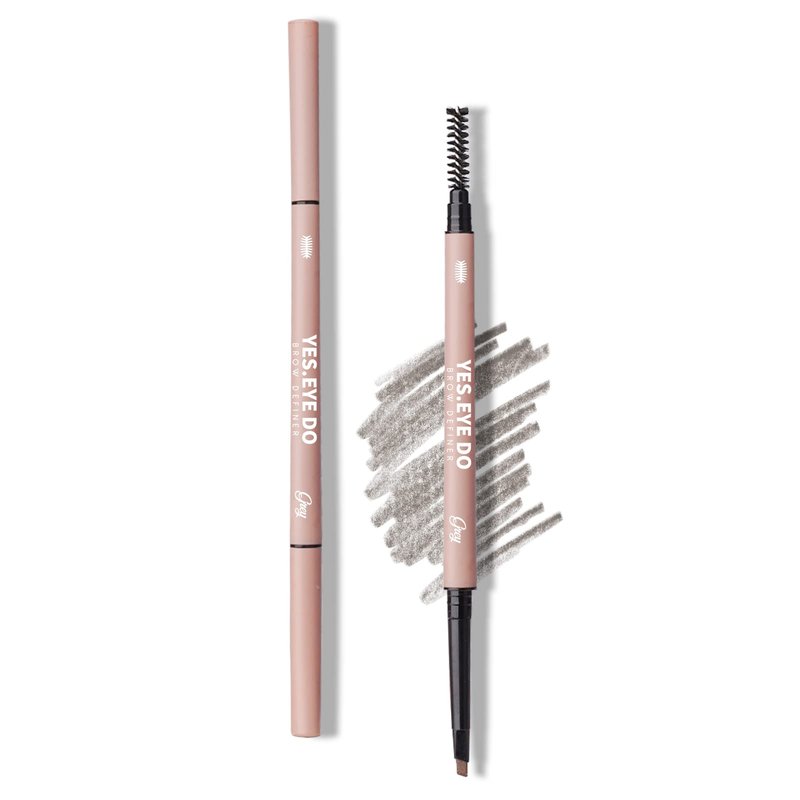 Grey Eyebrow Pencil for Older Women, Natural Brow Pencil for Grey Hair, Ultra-Fine Hair Stroke Eyebrow Pencil with Spoolie, Waterproof & Long-Lasting, No Harsh Dark Look, YES.EYE DO