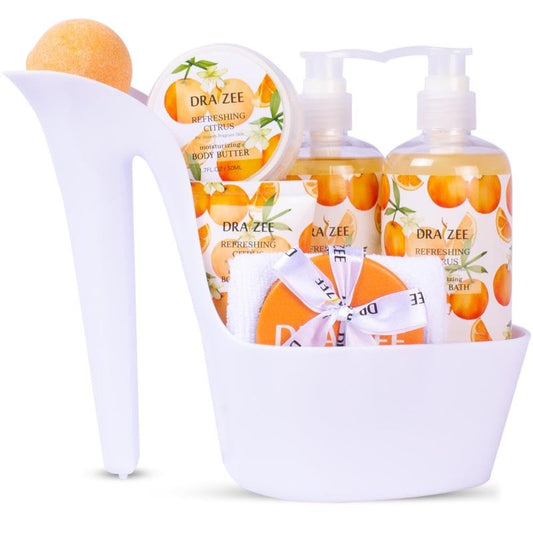 Draizee Heel Shoe Spa Gift Basket for Women, 8 Pc Citrus Scented