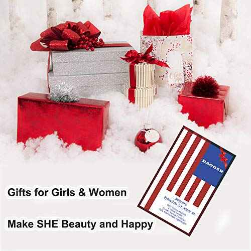 DAODER Magnetic Eyelashes with Eyeliner Kit 15pcs Set, 6 Magnets Lashes with Applicator 10 Pairs Variety Wispy Magnetic Lashes D Curl Look Like Extensions, No Glue, Reusable