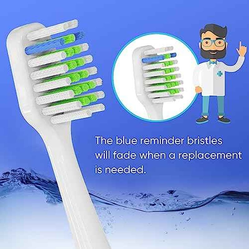 Toothbrush Replacement Heads Compatible with WaterPik Complete Care 5.0 & 9.0(WP-861/CC-01), 6 Count (White)