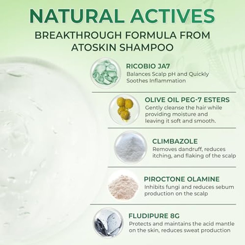 Atoskin Shampoo ? for Seborrheic Dermatitis - Helps Reduce Oil & Improve Scalp Comfort (6.8 oz)