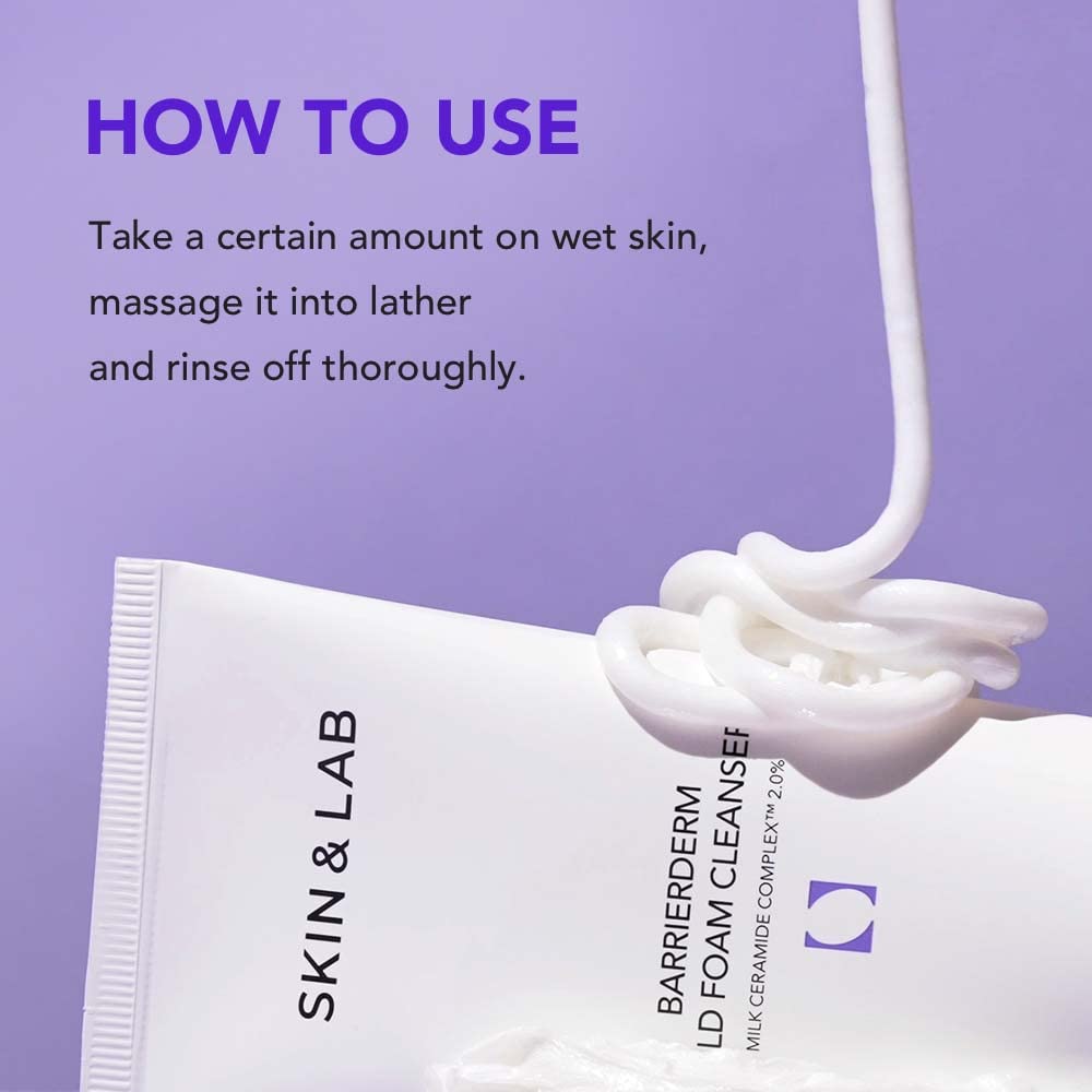 [SKIN&LAB] Barrierderm Mild Foam Cleanser | Contains Milk Ceramide Complex | Gentle Daill Cleanser Face Wash | For All Skin Types | 5.07 fl.oz.