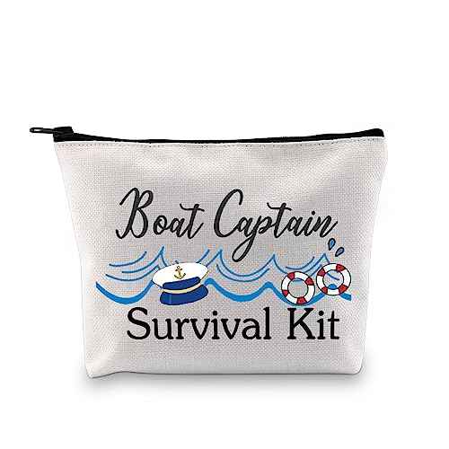 PXTIDY Funny Boat Captain Gift Boat Captain Travel Toiletry Bag Boating Cruise Makeup Bag Boat Owners Gift
