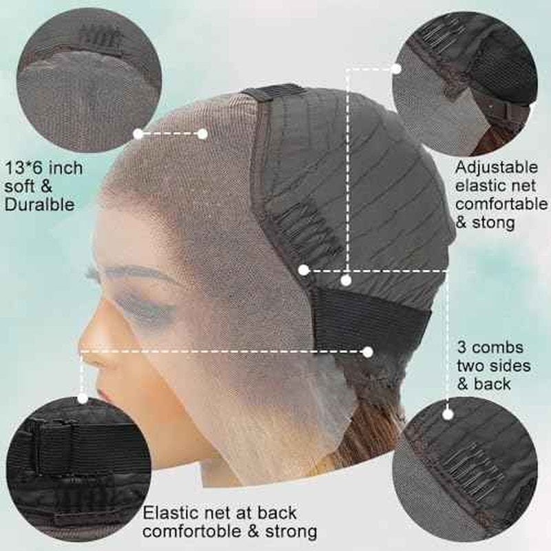 Highlight Ombre 13x6 Lace Front Wig Human Hair 220% Density Honey Blonde Ombre Highlight Body Wave Human Hair Wig Pre Plucked with Baby Hair 4/27 Highlight Wigs for Women 22 Inch