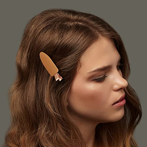 minihope 12 pieces No Bend Hair Clips, No Crease Curl Pin Clips for Makeup Application£¬2022 style, non-slip.Hair won't get caught between plastic attached to metal. (Morandi)¡¦